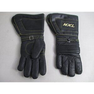 MXL VTG MOTORCYCLE gauntlet BLACK leather GLOVES men's Sm 1977 70's motocross